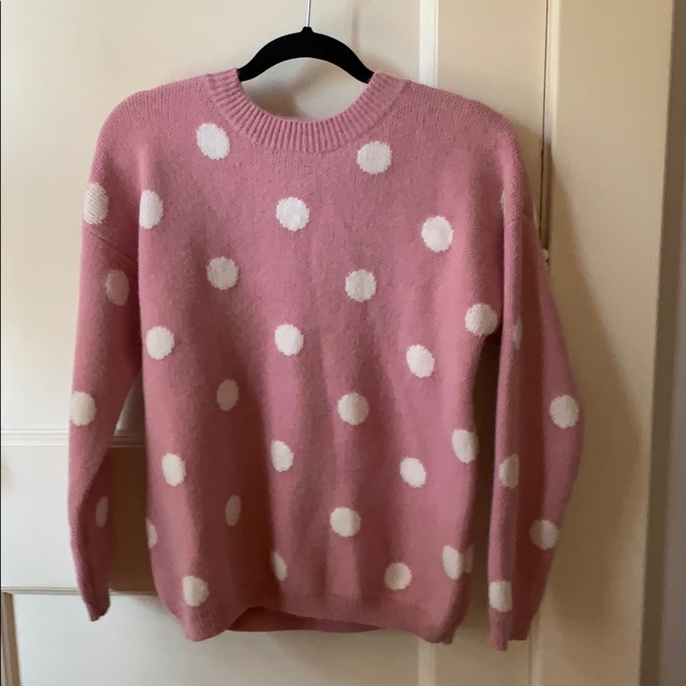 Pink polka dot sweater!